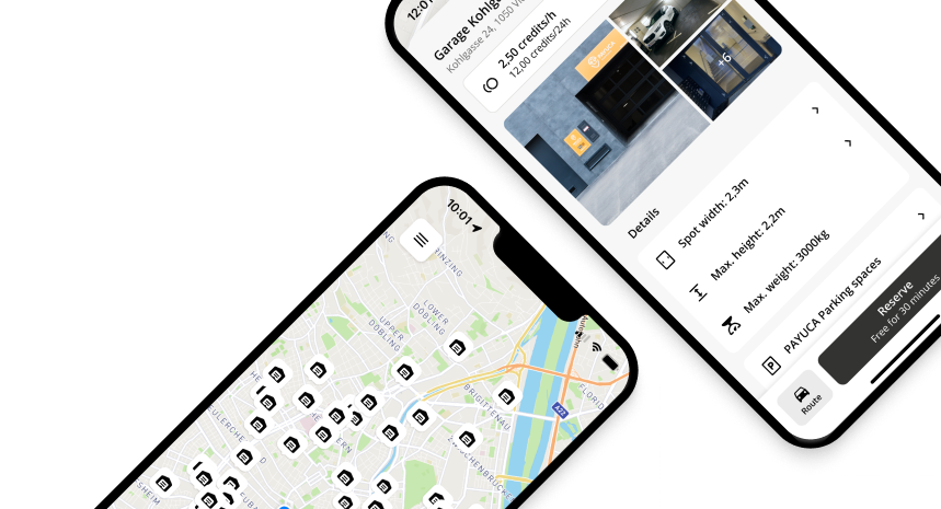 PAYUCA App auf zwei Smartphones